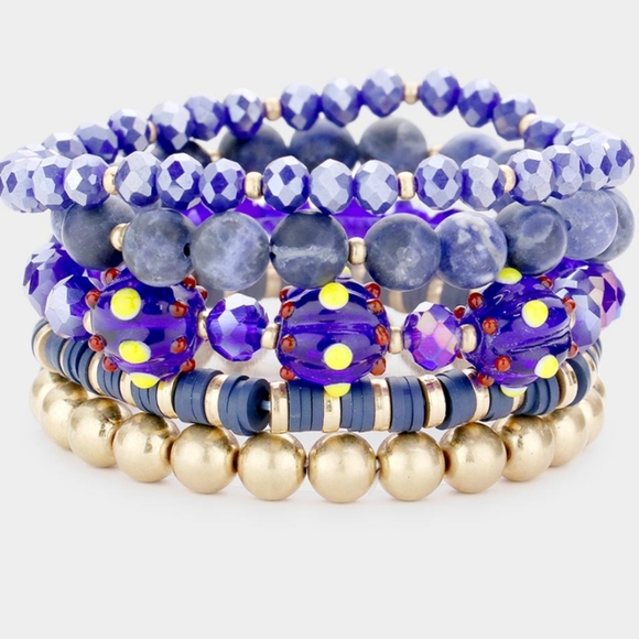 Jewelry - Blue Beaded Bracelet Set